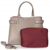 Geanta dama din piele naturala DiAmanti Felina Rose Taupe